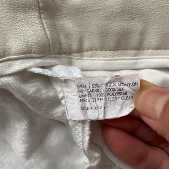 Club Monaco White Lace Silk Trim Shorty Casual Shorts Size 12 - Picture 9 of 9